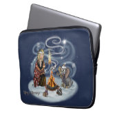 Santa Chris & Wilbur Fireside Laptop-Sieb Laptopschutzhülle (Vorderseite Links)