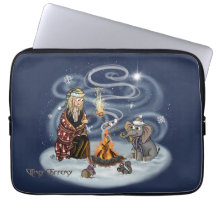 Santa Chris & Wilbur Fireside Laptop-Sieb