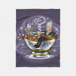 Santa Chris & Wilbur Hot Tubbin' Fleece Blanket