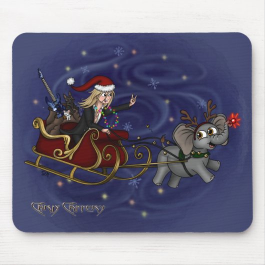 Santa Chris & Wilbur Sleigh Ride Mouse Pad Mousepad (Vorne)