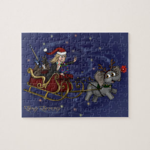 Santa Chris & Wilbur Sleigh Ride Puzzle