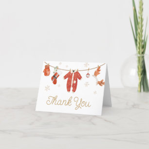 Santa Christmas Baby Dusche Dankeskarte