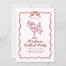 Santa Christmas cocktail party, fun modern