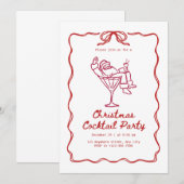 Santa Christmas cocktail party, fun modern Einladung (Vorne/Hinten)