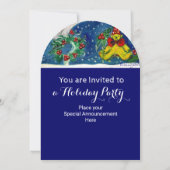 SANTA,CHRISTMAS CROWNS,HOLLYBERRIES FERIENPARTEI EINLADUNG (Rückseite)