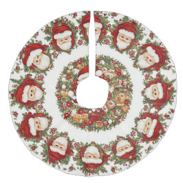 "Santa Christmas Design" Imitats Linen Tr Leinenimitat Weihnachtsbaumdecke