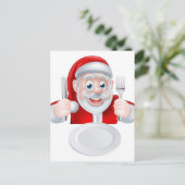 Santa Christmas Dinner Feiertagspostkarte (Stehend Vorderseite)
