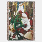 Santa Christmas Dragon Fantasy Decke (Vorderseite Vertikal)