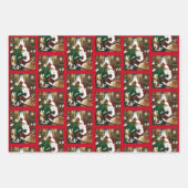 Santa Christmas Dragon Fantasy Geschenkpapier Set (Vorderseite 2)