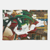 Santa Christmas Dragon Fantasy Geschirrtuch (Horizontal)