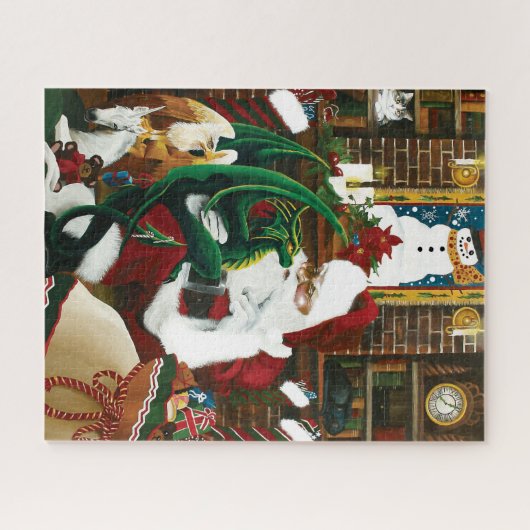 Santa Christmas Dragon Fantasy Puzzle (Horizontal)