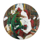 Santa Christmas Dragon Fantasy Schneidebrett (Vorderseite)