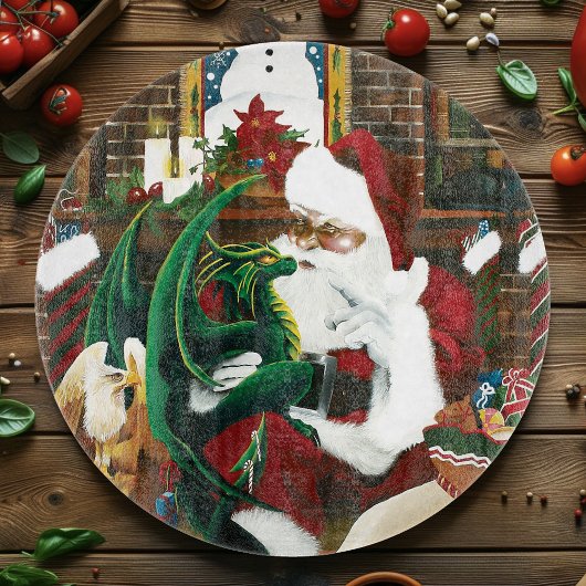 Santa Christmas Dragon Fantasy Schneidebrett
