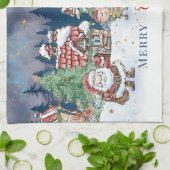 Santa Christmas Elf Rudolph Geschirrtuch (Gefaltet)