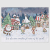 Santa Christmas Elf Rudolph Tissue Paper Seidenpapier (Vorderseite)