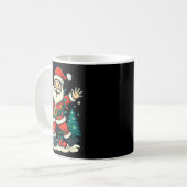 Santa Christmas Festive Jolly Dance Snowy Lights F Kaffeetasse (Vorderseite Links)