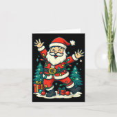 Santa Christmas Festive Jolly Dance Snowy Lights F Karte (Vorderseite)