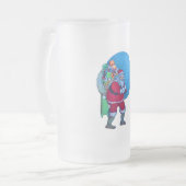 SANTA, CHRISTMAS GIFT SACK UND SPIELZEUG IM STARRY MATTGLAS BIERGLAS (Vorderseite Links)