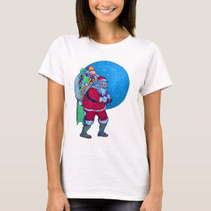 SANTA, CHRISTMAS GIFT SACK UND SPIELZEUG IM STARRY T-Shirt