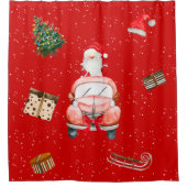 Santa Christmas house Duschvorhang (Vorderseite)