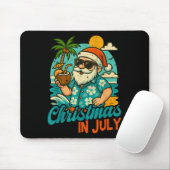 Santa Christmas In July Palm Tree Xmas Summer Beac Mousepad (Mit Mouse)