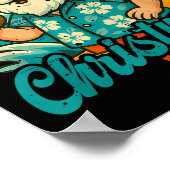 Santa Christmas In July Palm Tree Xmas Summer Beac Poster (Ecke)