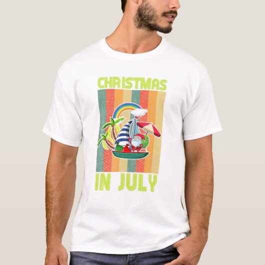 Santa Christmas In July Summer T-Shirt (Vorderseite)