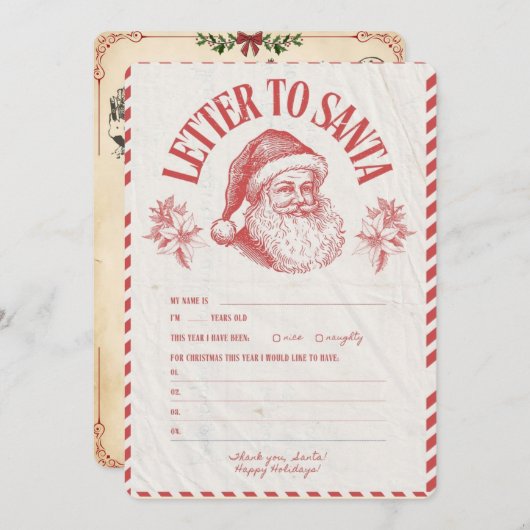 🎅 santa christmas in u einladung (Vorne/Hinten)