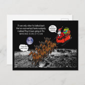 Santa Christmas Jokes Reindeers Wrong Direction Postkarte (Vorne/Hinten)