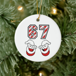 Santa Christmas Meme Six Seven 67 6 7 Holiday Keramik Ornament