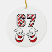 Santa Christmas Meme Six Seven 67 6 7 Holiday Keramik Ornament (Vorne)