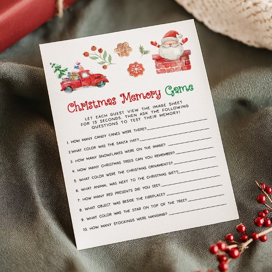 Santa Christmas Memory Game Feiertagskarte