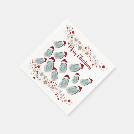 Santa Christmas oyster shells Serviette (Ecke)