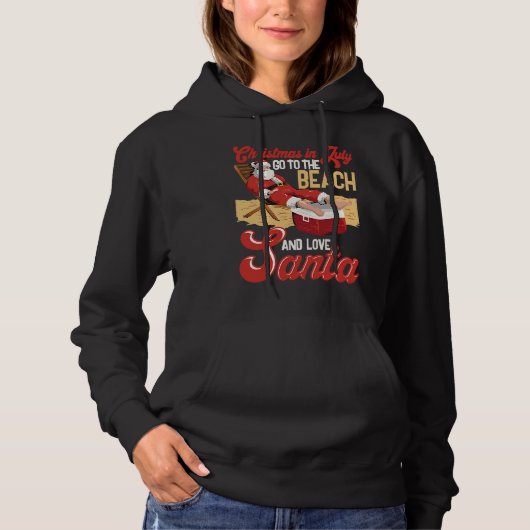 Santa Christmas Paradise Beach Thalassophile Summe Hoodie (Vorderseite)