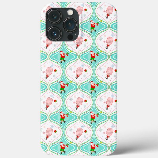 Santa Christmas Pickleball Ogee Pattern Case-Mate iPhone Hülle (Rückseite)