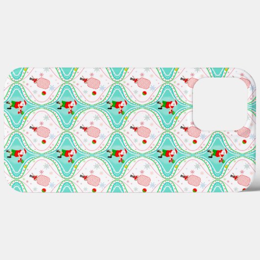 Santa Christmas Pickleball Ogee Pattern Case-Mate iPhone Hülle (Rückseite (Horizontal))
