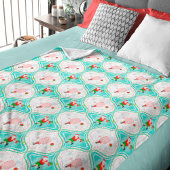 Santa Christmas Pickleball Ogee Pattern Fleecedecke