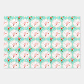 Santa Christmas Pickleball Ogee Pattern Geschenkpapier Set (Vorderseite)