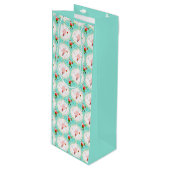 Santa Christmas Pickleball Ogee Pattern Geschenktüte Für Weinflaschen (Vorderseite Schrägansicht)