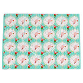 Santa Christmas Pickleball Ogee Pattern Große Geschenktüte (Vorderseite)