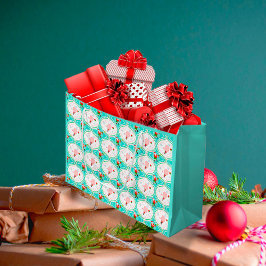 Santa Christmas Pickleball Ogee Pattern Große Geschenktüte