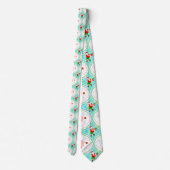 Santa Christmas Pickleball Ogee Pattern Krawatte (Rückseite)