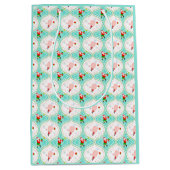 Santa Christmas Pickleball Ogee Pattern Mittlere Geschenktüte (Vorderseite)