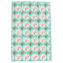 Santa Christmas Pickleball Ogee Pattern Mittlere Geschenktüte