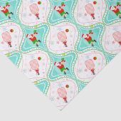 Santa Christmas Pickleball Ogee Pattern Seidenpapier (Detail)