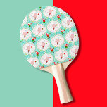 Santa Christmas Pickleball Ogee Pattern Tischtennis Schläger<br><div class="desc">Ein Retro-Weihnachtsmuster vom Weihnachtsmann,  der Pickleball spielt,  kann auf diesem lustigen Pingpong-Paddel während der Ferien gesehen werden.</div>