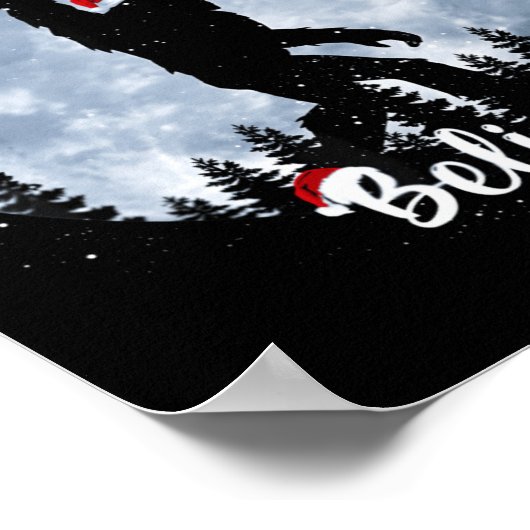 Santa Christmas Rock Sasquatch Xmas Girl Poster (Ecke)