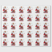 Santa Christmas Santa Claus Japanisch Art Samurai Geschenkpapier (Flach)