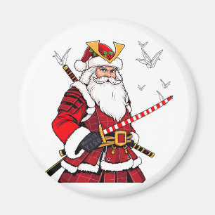 Santa Christmas Santa Claus Japanisch Art Samurai Magnet
