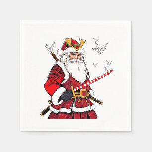 Santa Christmas Santa Claus Japanisch Art Samurai Serviette